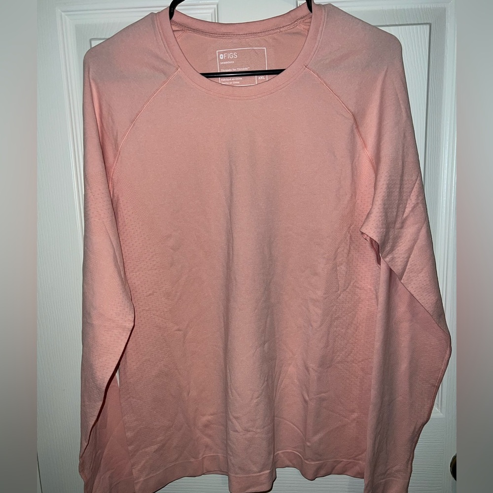 FIGS Salta Seamless Womens Long Sleeve Underscrub W22KW1010 Pink Sand PO5374